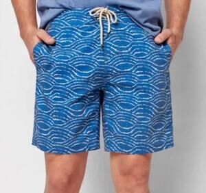Faherty Classic Boardshort Swim Trunks 7” Inseam Wave Dye Navy Size 31